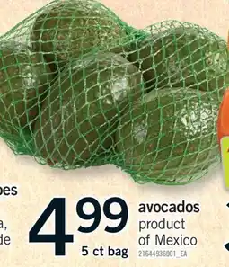 Fortinos AVOCADOS, 5 ct bag offer