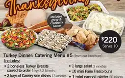 Fortinos Turkey Dinner: Catering Menu #5 offer