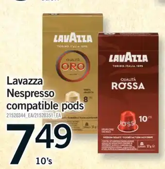Fortinos LAVAZZA NESPRESSO COMPATIBLE PODS, 10's offer