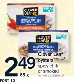 Fortinos CLOVER LEAF OYSTERS, 85 G offer