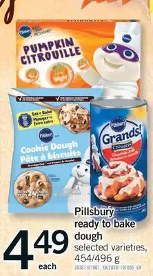 Fortinos PILLSBURY READY TO BAKE DOUGH, 454/496 g offer