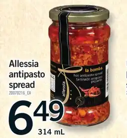 Fortinos ALLESSIA ANTIPASTO SPREAD, 314 mL offer
