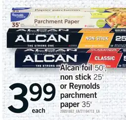 Fortinos ALCAN FOIL 50', NON STICK 25' OR REYNOLDS PARCHMENT PAPER 35' offer