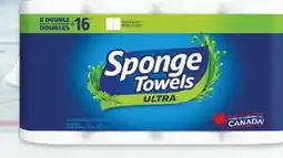 Fortinos SPONGETOWELS ULTRA PAPER TOWELS, 8 = 16 Rolls offer