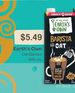 Fortinos EARTH'S OWN OAT BARISTA, 946 mL offer
