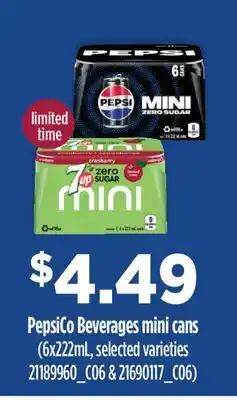 Fortinos PEPSICO BEVERAGES MINI CANS, 6X222ML offer