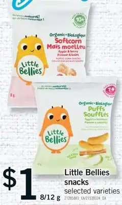 Fortinos LITTLE BELLIES SNACKS, 8/12 g offer