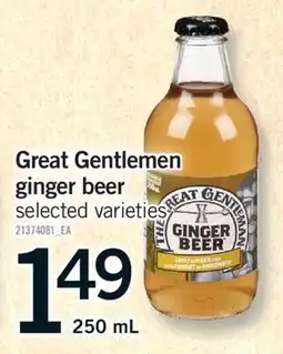Fortinos GREAT GENTLEMEN GINGER BEER, 250 mL offer