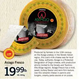 Fortinos ASIAGO FRESCO offer