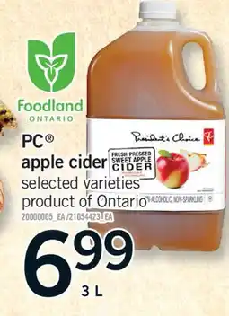 Fortinos PC APPLE CIDER, 3 L offer