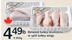 Fortinos BELWOOD TURKEY DRUMSTICKS OR SPLIT TURKEY WINGS offer