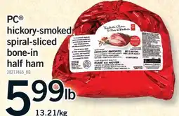 Fortinos PC HICKORY-SMOKED SPIRAL-SLICED BONE-IN HALF HAM offer