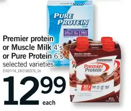 Fortinos PREMIER PROTEIN OR MUSCLE MILK 4'S OR PURE PROTEIN 6'S offer