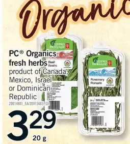 Fortinos PC ORGANICS FRESH HERBS, 20 g offer