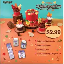 Fortinos RAINBOW MINI BEADS, 120 G, RAINBOW JIMBITS 120 G, FROSTING TUBE 80 G, FOOD COLOURING ORIGINAL 40 ML offer