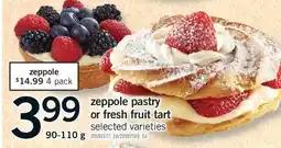 Fortinos ZEPPOLE PASTRY OR FRESH FRUIT TART, 90-110 g offer