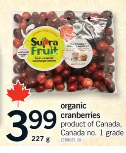 Fortinos ORGANIC CRANBERRIES, 227 g offer