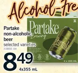 Fortinos PARTAKE NON-ALCOHOLIC BEER, 4x355 mL offer