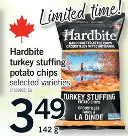 Fortinos HARDBITE TURKEY STUFFING POTATO CHIPS, 142 g offer