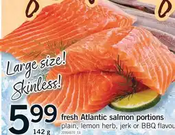 Fortinos FRESH ATLANTIC SALMON PORTIONS, 142 g offer