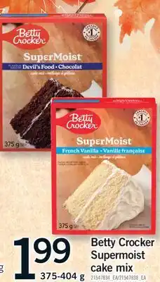 Fortinos BETTY CROCKER SUPERMOIST CAKE MIX, 375-404 G offer