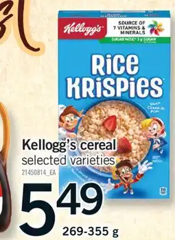 Fortinos KELLOGG'S CEREAL, 269-355 g offer