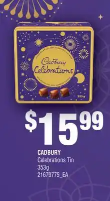 Fortinos CADBURY CELEBRATIONS TIN, 353G offer