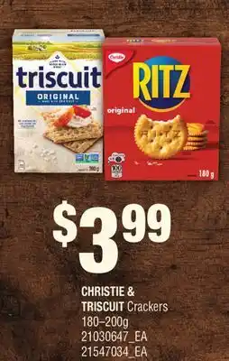Fortinos CHRISTIE & TRISCUIT CRACKERS, 180-200g offer