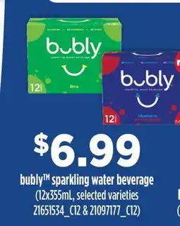 Fortinos BUBLY SPARKLING WATER BEVERAGE, 12x355mL offer
