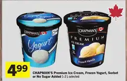 Foodland CHAPMAN'S Premium Ice Cream, Frozen Yogurt, Sorbet or No Sugar Added offer