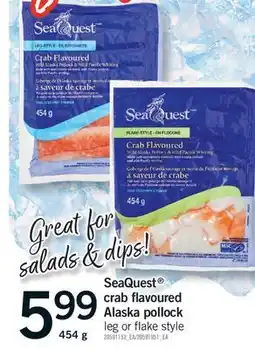 Fortinos SEAQUEST CRAB FLAVOURED ALASKA POLLOCK, 454 G offer