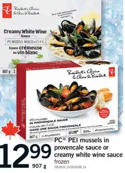 Fortinos PC PEI MUSSELS IN PROVENCALE SAUCE OR CREAMY WHITE WINE SAUCE, 907 g offer