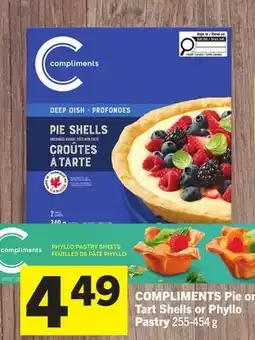 Foodland COMPLIMENTS Pie or Tart Shells or Phyllo Pastry offer