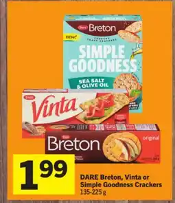 Foodland DARE Breton, Vinta or Simple Goodness Crackers 135-225 g offer