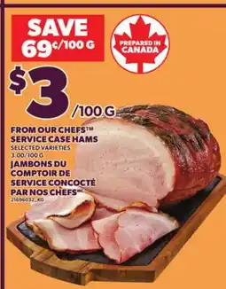 Independent Grocer FROM OUR CHEFS SERVICE CASE HAMS, 3.00/100 G offer