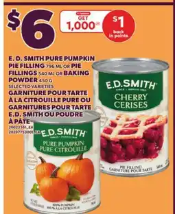 Independent Grocer E. D. SMITH PURE PUMPKIN PIE FILLING 796ML or PIE FILLINGS OR BAKING POWDER 450 G offer