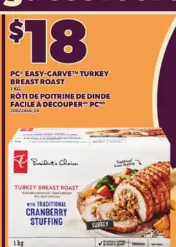 Independent Grocer PC EASY-CARVE TURKEY BREAST ROAST, 1 KG offer