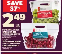 Independent Grocer PC EXTRA LARGE GREEN OR RED SEEDLESS GRAPES offer