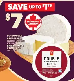 Independent Grocer PC DOUBLE CREAM BRIE, 170-200 G offer