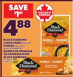 Independent Grocer BLACK DIAMOND CHEESE BARS 400 G OR SHREDS 300-320 G offer