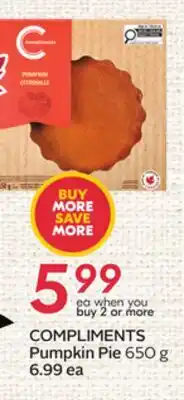 Sobeys COMPLIMENTS Pumpkin Pie offer
