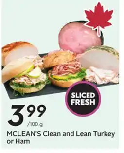 Sobeys MCLEAN'S Clean and Lean Turkey or Ham offer