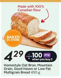 Sobeys Homestyle Oat Bran, Mountain Grain, Good Haven or Low Fat Multigrain Bread offer