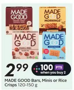 Sobeys MADE GOOD Bars, Minis or Rice Crisps offer