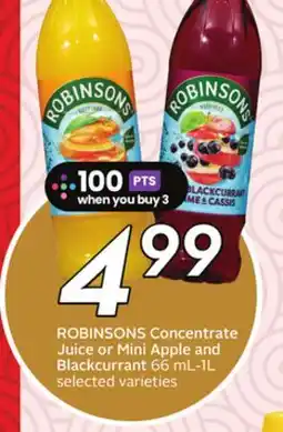 Sobeys ROBINSONS Concentrate Juice or Mini Apple and Blackcurrant offer