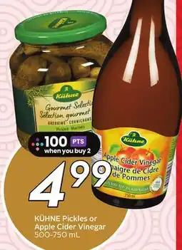 Sobeys KÜHNE Pickles or Apple Cider Vinegar offer