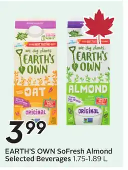 Sobeys EARTH'S OWN SoFresh Almond Selected Beverages offer
