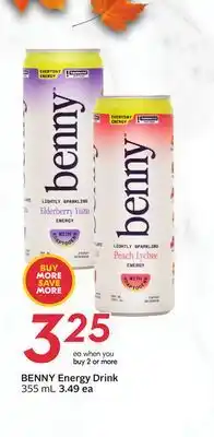 Sobeys BENNY Energy Drink offer