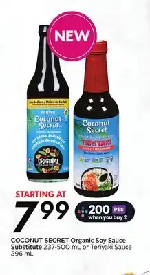 Sobeys COCONUT SECRET Organic Soy Sauce Substitute offer