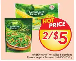 Sobeys GREEN GIANT or Valley Selections Frozen Vegetables offer